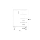 Bianca Plus 60 alacsony szekrény 1 ajtóval, 4 fiókkal,sonoma tölgy színben, balos