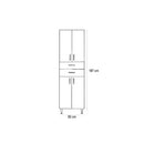 Bianca Plus 60 magas szekrény 4 ajtóval, 2 fiókkal, magasfényű fehér színben