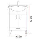 Bianca Prime 65 komplett fürdőszobabútor, magasfényű fehér színben