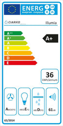 Ciarko Design ILLUMIA fekete fali páraelszívó