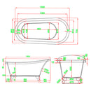 Clark szabadon álló fürdőkád 170x73x73 cm