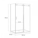 Bold-in 80x100 cm aszimmetrikus zuhanykabin zuhanytálca nélkül