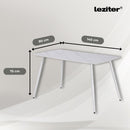 Bora 140 cm szögletes szinterezett kő étkezőasztal fehér