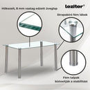 Berna 140 cm szögletes üveg étkezőasztal transparent
