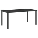vidaXL 5 db Kerti Étkezőszett Párnákkal Bézs Poly Rattan, vidaXL Kerti Asztal Fekete 160x80x73 cm Edzett Üveg
