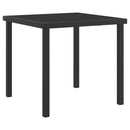 vidaXL 5 Darabos Kerti Étkezőgarnitúra Párnákkal Barna Poli Rattan, vidaXL Kerti Asztal Fekete 80x80x73 cm Edzett Üveg