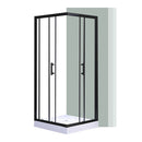 Spirit Clear 90x90x194 cm szögletes zuhanykabin, zuhanytálcával fekete