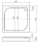 Tomar 80x80 cm szögletes zuhanykabin zuhanytálcával