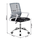 Irodai szék, hálószövet szürke/szövet fekete/műanyag fehér, APOLO 2 NEW