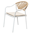 Kerti 3 darabos rattan szett, fehér/bézs, ELIOR