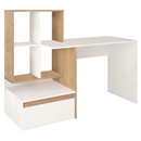 Számítógépasztal, fehér/sonoma tölgy, EROSS NEW