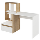 Számítógépasztal, fehér/sonoma tölgy, EROSS NEW