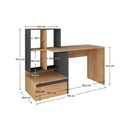 Számítógépasztal, tölgy craft arany/grafit, EROSS NEW