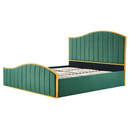 Ágy ráccsal, 180x200, zöld Velvet szövet/gold arany króm, GEORGIA