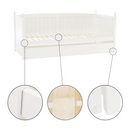 Ágy pótággyal, tűnyalábos fenyőfa, fehér, 90x200, GLAMIS