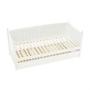 Ágy pótággyal, tűnyalábos fenyőfa, fehér, 90x200, GLAMIS