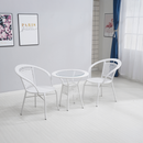 Kerti rattan szett 1+2, fehér, JENAR