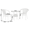 Kerti rattan szett 1+2, fehér, JENAR