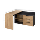 Sarok számítógépasztal, grafit/artisan tölgy, KLAUDIUS TYP 9