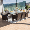 Kerti 9-részes rattanszett, barna/bézs, MENIBOR