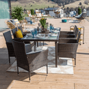 Kerti 9-részes rattanszett, barna/bézs, MENIBOR