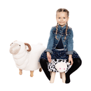 Puff kistehén alakban, Velvet anyag fehér/fekete/natúr, MOLLY