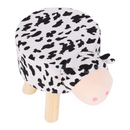 Puff kistehén alakban, Velvet anyag fehér/fekete/natúr, MOLLY