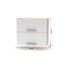 Billenő felsőszekrény 2DV, tölgy sonoma/fehér, NOVA PLUS NOPL-015-OH