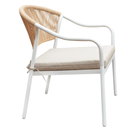 Kerti 4 darabos rattan szett, fehér/bézs, PALNY