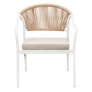 Kerti 4 darabos rattan szett, fehér/bézs, PALNY