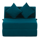 Összecsukható matrac/fotel, 2v1, petróleumzöld, PELOS