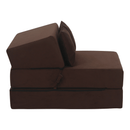 Összecsukható matrac/fotel, 2v1, barna, PELOS