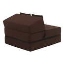 Összecsukható matrac/fotel, 2v1, barna, PELOS