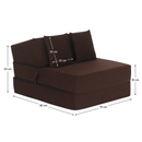 Összecsukható matrac/fotel, 2v1, barna, PELOS