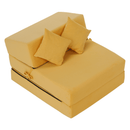 Összecsukható matrac/fotel, 2v1, sárga, PELOS