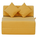 Összecsukható matrac/fotel, 2v1, sárga, PELOS