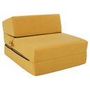Összecsukható matrac/fotel, 2v1, sárga, PELOS