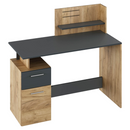 Számítógépasztal, artisan tölgy/grafit, PLATON NEW