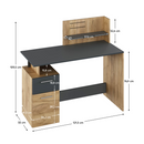 Számítógépasztal, artisan tölgy/grafit, PLATON NEW