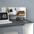 Számítógépasztal, fehér/grafit, PLATON NEW