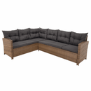 Kerti rattan szett, szürkésbarna/világosbarna, SAGIR