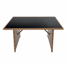 Kerti rattan szett, szürkésbarna/világosbarna, SAGIR