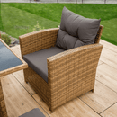 Kerti rattan szett, szürkésbarna/világosbarna, SAGIR