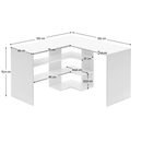 Sarok számítógépasztal, fehér, TAMARI