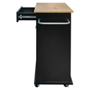 Billenős szekrény szemetes kosárral, fekete/tölgy, VASIN