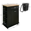 Billenős szekrény szemetes kosárral, fekete/tölgy, VASIN