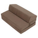 Összecsukható matrac/fotel, 2v1, világosbarna, VEDIS