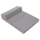 Összecsukható matrac/fotel, 2v1, világosszürke, VEDIS