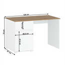 Számítógépasztal 1D1S/120, fényes fehér/wotan tölgy, VILGO