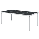vidaXL fekete acél kerti asztal 190 x 90 x 74 cm